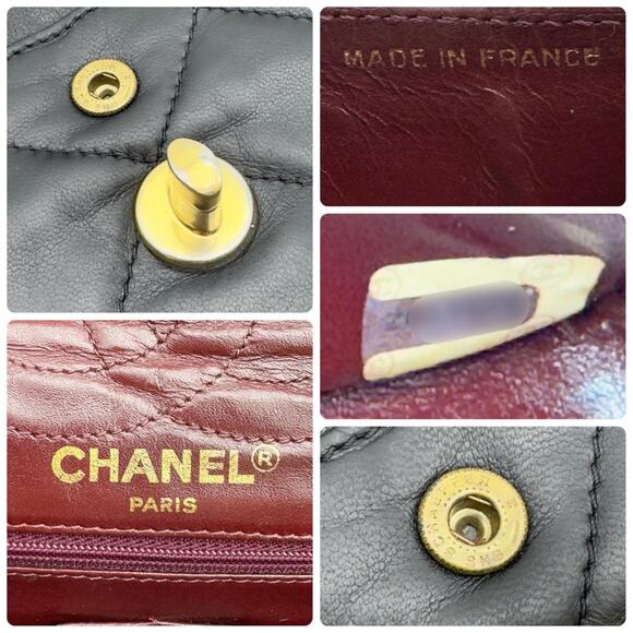 Authentic CHANEL CC Paris Limited Double Flap Lambskin Matelasse Chain Bag Black - Picture 11 of 11